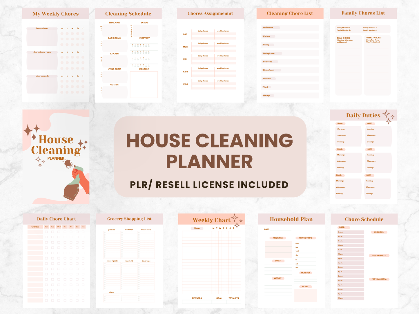 House Cleaning Planner